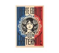 Poster sur toile Liberte Egalite Fraternite - Décoration pour chambre à coucher, bureau, chambre - Cadeau sans cadre - 40 x 60 cm