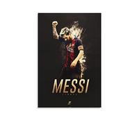 Poster sur toile Lionel Messi Football - Décoration murale - Idée cadeau - Décoration d'intérieur - 20 x 30 cm