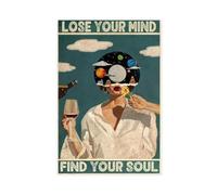 Poster sur toile Lose Your Mind Find Your Soul - Décoration de chambre à coucher, bureau, chambre - Cadeau 20 x 30 cm