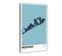 Poster sur toile Map, The Hamptons, New York de Montauk, 30 x 45 cm