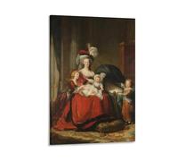 Poster sur toile Marie-Antoinette de France et son enfant Élisabeth Vigée-Lebrun - Impression sur toile - Photo peinture - Décoration de chambre - 30 x 45 cm