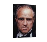 Poster sur toile Marlon Brando Godfather 4 - Décoration pour chambre à coucher, bureau, chambre - Cadeau - 60 x 90 cm