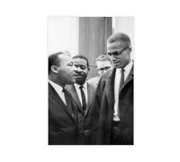 Poster sur toile Martin Luther King, Jr et Malcolm X - Décoration pour chambre à coucher, bureau, chambre - Cadeau sans cadre - 30 x 45 cm