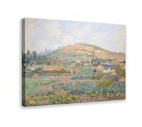 Poster sur toile Mont Riboudet à Rouen par Claude Monet - Décoration murale pour chambre à coucher, bureau, cuisine, cadre cadeau - 60 x 90 cm