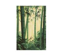 Poster sur toile motif jardin zen - Décoration murale pour salon, chambre à coucher - 60 x 90 cm