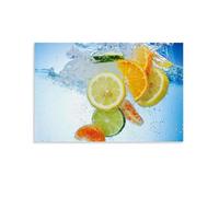 Poster sur toile murale style vintage, motif fruits, agrumes, citron, décoration esthétique, salon, chambre d'enfant, dortoir, café, salle de bain, convient pour chambre à coucher, salle de sport