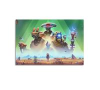 Poster sur toile No Man's Sky - Sans cadre - Décoration murale - Convient pour chambre à coucher et salon - 50 x 75 cm