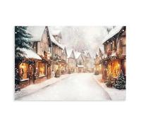 Poster sur toile nostalgique de Marché de Noël victorien - Décoration pour chambre à coucher, bureau, chambre - Cadeau - 30 x 45 cm