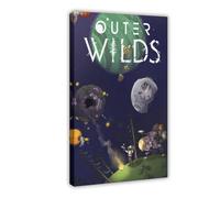 Poster sur toile Outer Wilds Adventure Game 4 - Décoration murale pour salon, chambre à coucher - 60 x 90 cm