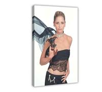 Poster sur toile Portrait de l'actrice intellectuelle Sarah Michelle Gellar - Décoration pour chambre à coucher, bureau, chambre - Cadeau - 30 x 45 cm