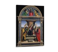 Poster sur toile Raphael (Madonna et enfant intronisé avec saints, ca. 1504) - Décoration murale moderne pour chambre à coucher - 60 x 90 cm