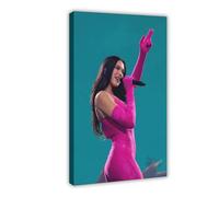 Poster sur toile représentant Dua la chanteuse populaire Dua - Décoration pour chambre à coucher, bureau, chambre - Cadeau - 30 x 45 cm