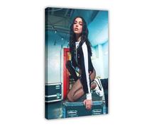 Poster sur toile représentant Dua la chanteuse populaire Dua - Décoration pour chambre à coucher, bureau, chambre - Cadeau - 50 x 75 cm