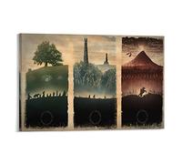 Poster sur toile représentant la carte de la Terre du Milieu Le Seigneur des Anneaux - Décoration murale moderne - 30 x 45 cm