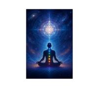 Poster sur toile représentant la fréquence de l'énergie céleste - Méditation des chakras - Décoration pour chambre à coucher, bureau, chambre - Cadeau idéal - 20 x 30 cm