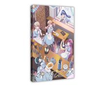 Poster sur toile représentant la terrasse du café et ses déesses - Décoration murale pour salon, chambre à coucher - 50 x 75 cm