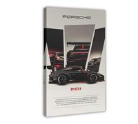 Poster sur toile représentant la voiture Porsche 911 GT3 R - Décoration murale pour chambre d'hommes et garçons - 40 x 60 cm
