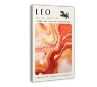 Poster sur toile représentant l'astrologie du Lion pour décoration de chambre à coucher, bureau, chambre, cadeau 20 x 30 cm