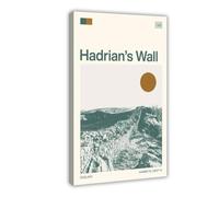 Poster sur toile représentant le mur d'Hadrien - Décoration de chambre à coucher, bureau, chambre - Cadeau - 50 x 75 cm