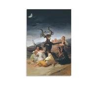 Poster sur toile représentant le sabbat des sorcières et Francisco Goya - Décoration murale d'intérieur - 20 x 30 cm