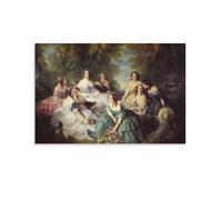 Poster sur toile représentant l'impératrice Eugénie entourée de ses dames en attendant Franz Xaver Winterhalter 40 x 60 cm