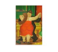 Poster sur toile représentant un couple dansant Fernando Botero - Décoration murale moderne - 40 x 60 cm