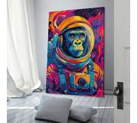 Poster sur toile représentant un gorille astronaute, décoration murale, pour mari, petit ami, petite amie, 20 x 30 cm