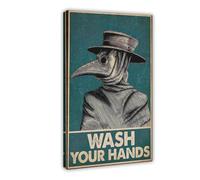 Poster sur toile représentant un médecin de la peste qui se lave les mains, décoration de chambre à coucher, bureau, chambre, cadeau 30 x 45 cm