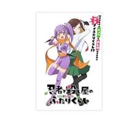 Poster sur toile représentant un ninja et un assassin sous un toit - Décoration pour chambre à coucher, bureau, chambre - Cadeau - 60 x 90 cm