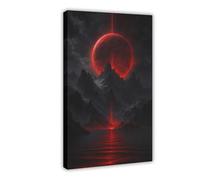 Poster sur toile représentant une éclipse solaire - Décoration murale pour salon, chambre à coucher - 30 x 45 cm