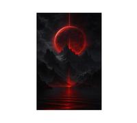 Poster sur toile représentant une éclipse solaire - Décoration murale pour salon, chambre à coucher - 50 x 75 cm
