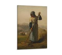 Poster sur toile représentant une femme avec un râteau Jean-François Millet (50 x 75 cm)
