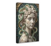 Poster sur toile représentant une statue de serpent de Méduse - Décoration murale pour salon, chambre à coucher - 60 x 90 cm