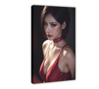 Poster sur toile « Resident Ada Wong Evil 7 » - Décoration de chambre à coucher, bureau, chambre - Cadeau, 40 x 60 cm