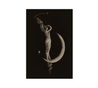 Poster sur toile rétro Art nouveau déesse de la lune pour décoration de chambre à coucher, bureau, chambre, cadeau 30 x 45 cm