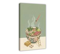 Poster sur toile rétro motif nouilles vietnamiennes surréalistes pour cuisine, chambre à coucher, bureau, chambre, cadeau, 50 x 75 cm