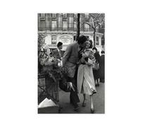 Poster sur toile Robert Doisneau The Bouquet of Daffodils Paris 1950 - Décoration murale pour salon, chambre à coucher, sans cadre - 30 x 45 cm