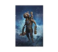 Poster sur toile Rocket Raccoon Movie Hero Galaxy 2 pour chambre à coucher, sport, paysage, bureau, décoration sans cadre : 50 × 75 cm