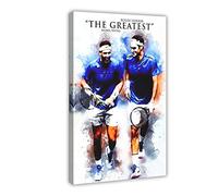 Poster sur toile Roger Federer et Rafael Nadal pour décoration de chambre à coucher, paysage sportif, bureau, chambre, cadeau, 30 x 45 cm