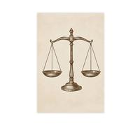 Poster sur toile Scales of Justice - Décoration pour chambre à coucher, bureau, chambre - Cadeau - 40 x 60 cm