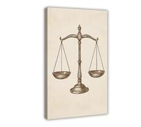 Poster sur toile Scales of Justice - Décoration pour chambre à coucher, bureau, chambre - Cadeau - 40 x 60 cm