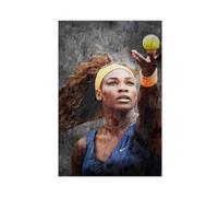 Poster sur toile Serena Williams Superstar joueur de tennis - Décoration pour chambre à coucher, bureau, chambre - Cadeau sans cadre - 50 x 75 cm