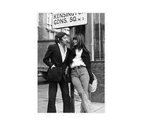 Poster sur toile Serge Gainsbourg et Jane Birkin 31 - Décoration de chambre à coucher, bureau, chambre - Cadeau sans cadre - 60 x 90 cm
