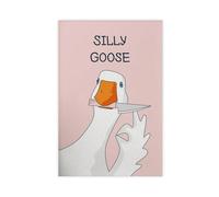 Poster sur toile Silly Goose - Décoration murale pour salon, chambre à coucher - 50 x 75 cm