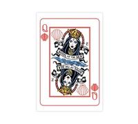Poster sur toile Soul of The Ocean - Reine du Poker rouge - Décoration pour chambre à coucher, bureau, chambre - Cadeau - 30 x 45 cm