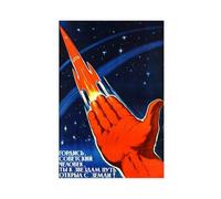 Poster sur toile Soviet Man Be Proud You Opened The Road to Stars From Earth! - Propagande soviétique - Décoration pour chambre à coucher, bureau, chambre, cadeau - 30 x 45 cm