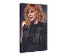 Poster sur toile Star Mylène Farmer 15 - Décoration murale pour salon, chambre à coucher, avec cadre - 30 x 45 cm