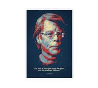 Poster sur toile Stephen King avec citation de motivation - Décoration murale pour salon, chambre à coucher - 30 x 45 cm