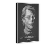 Poster sur toile Stephen King avec citation de motivation pour décoration de chambre à coucher, bureau, chambre, cadeau (40 x 60 cm)