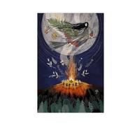 Poster sur toile style sorcière d'été pour décoration murale de salon, chambre à coucher (50 x 75 cm)